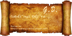 Gabányi Dóra névjegykártya